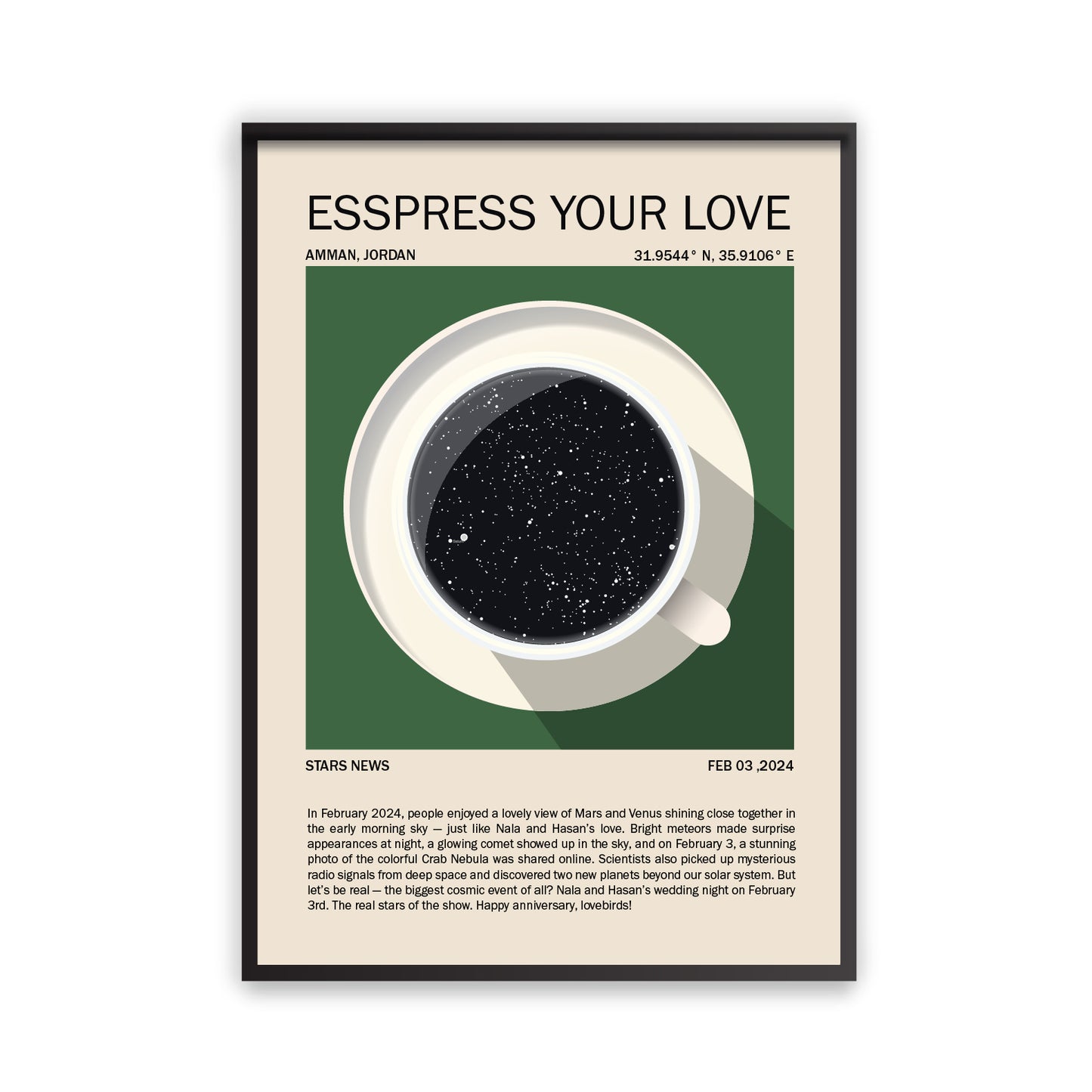 The Space Roast Framed Print